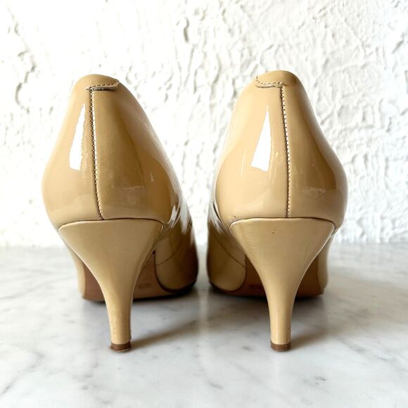 Vince Camuto Womens 6 Beige Patent Leather Pumps Heels - Picture 4 of 10